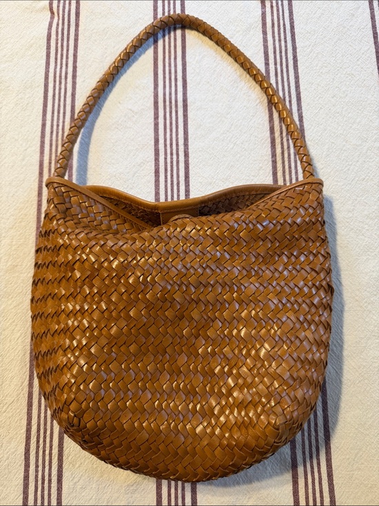 Madewell Handbags - Madewell Woven Shoulder Hobo Bag in Tan